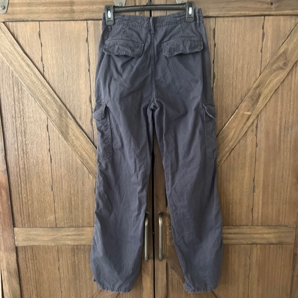 ZARA Hi Rise Relaxed Utility Cargo Pants Blue/Gray Size 2 - Picture 3 of 5